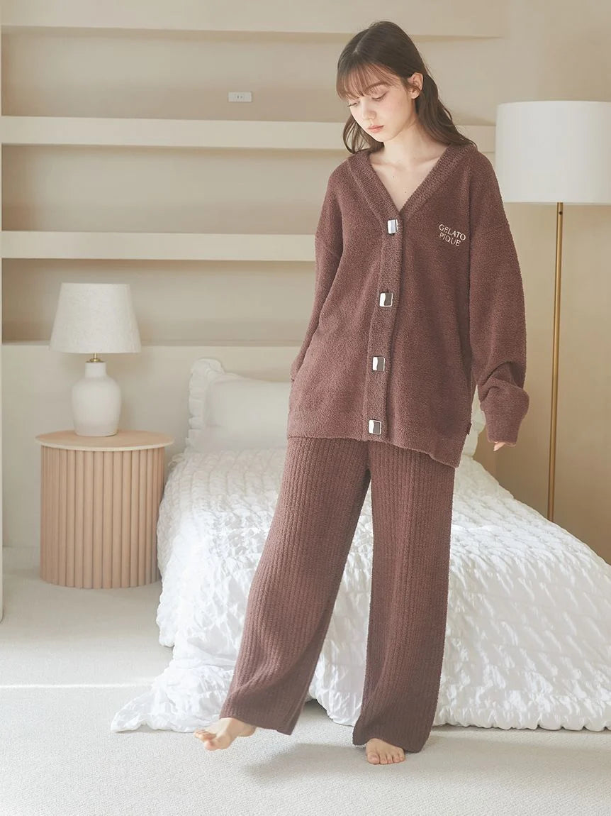 Baby Moco Bear Ribbed Lounge Pants Stylish Slim Trousers