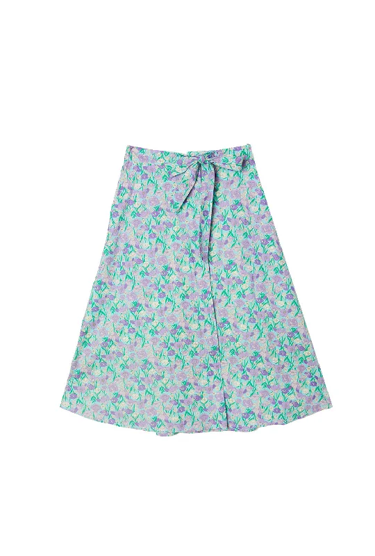 SAMPLE - Poolside Wrap Skirt - Lilac Daisy cashmere skirt plush