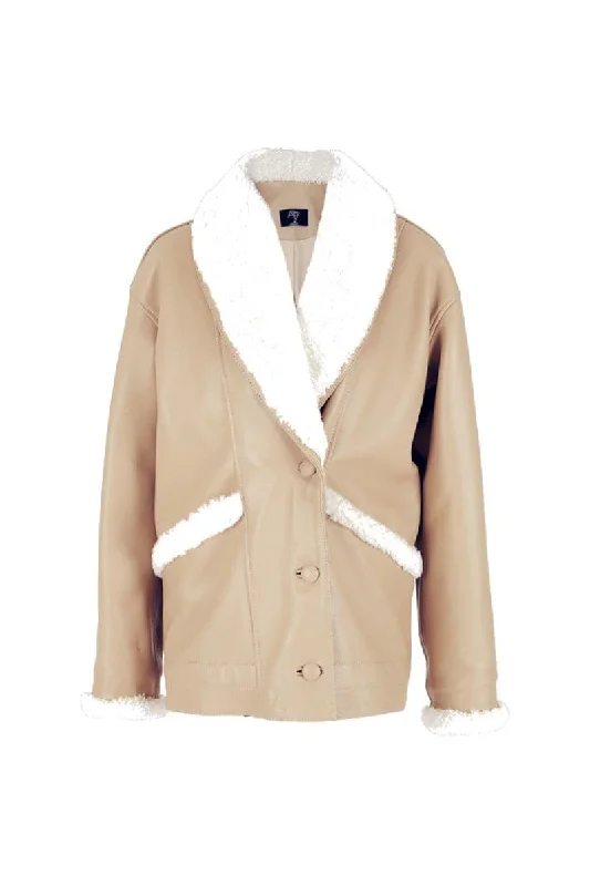 HAYDRA SHEARLING BEIGE LEATHER JACKET Denim Jacket Leather Jacket Suede Jacket