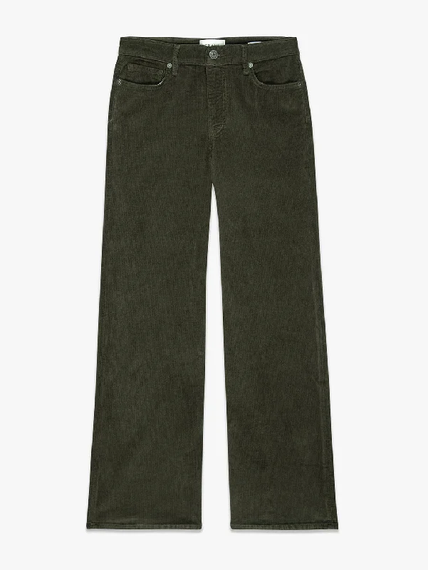 Le Slim Palazzo Corduroy Pant - Military Trendy Printed Pants