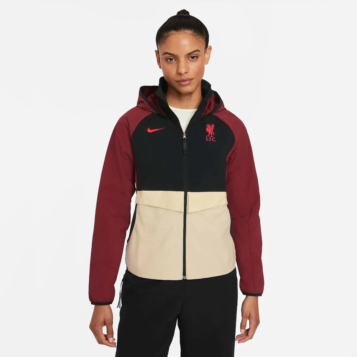 Nike 2021-22 Liverpool Women AWF Lite Jacket - Red-Fossil-Black Zippered Jacket Buttoned Jacket Snapped Jacket Nike 2021-22 Liverpool Women AWF Lite Jacket - Red-Fossil-Black Zippered Jacket Buttoned Jacket Snapped Jacket