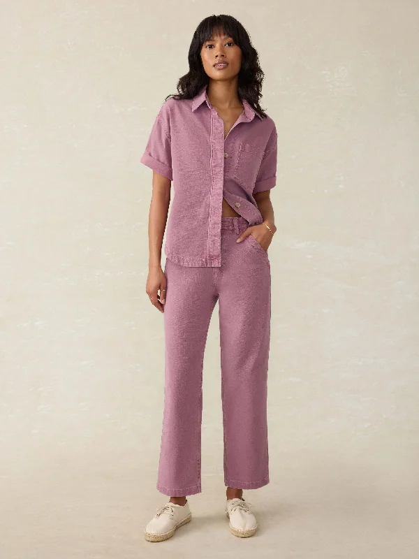 Sunwashed Canvas Dockside Pant - Weathered Orchid Comfy Cargo Trousers