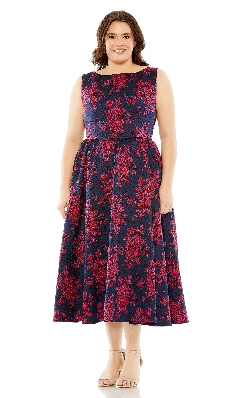Plus-Size Knee-Length Print Party Dress 68557 Tunics Handmade artisanal