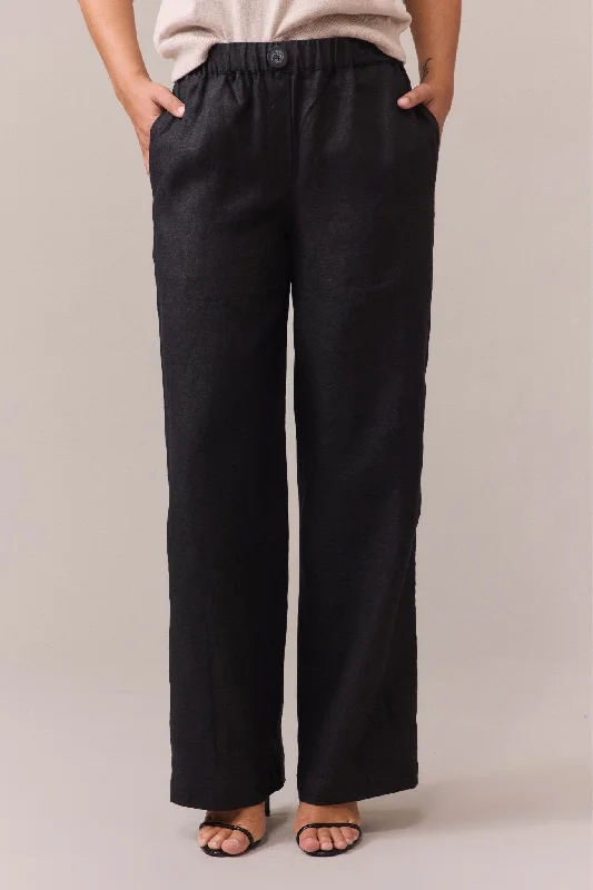 Gaia Linen Wide Leg Pant Trendy Palazzo Pants