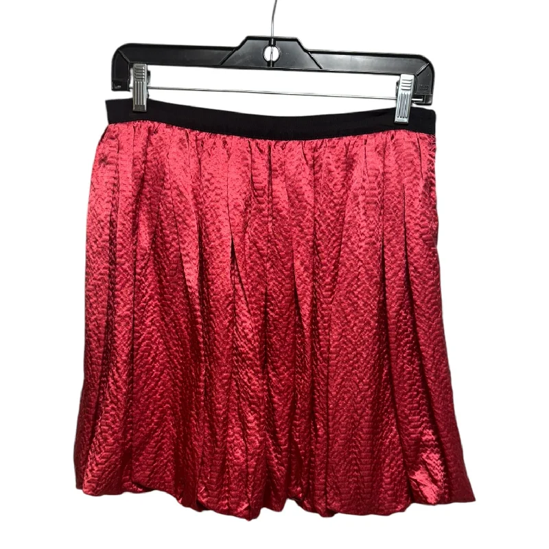 Silk Pleated Bubble Hem Mini Skirt Designer By Sandro In Red, Size: 2 denim skirt classic