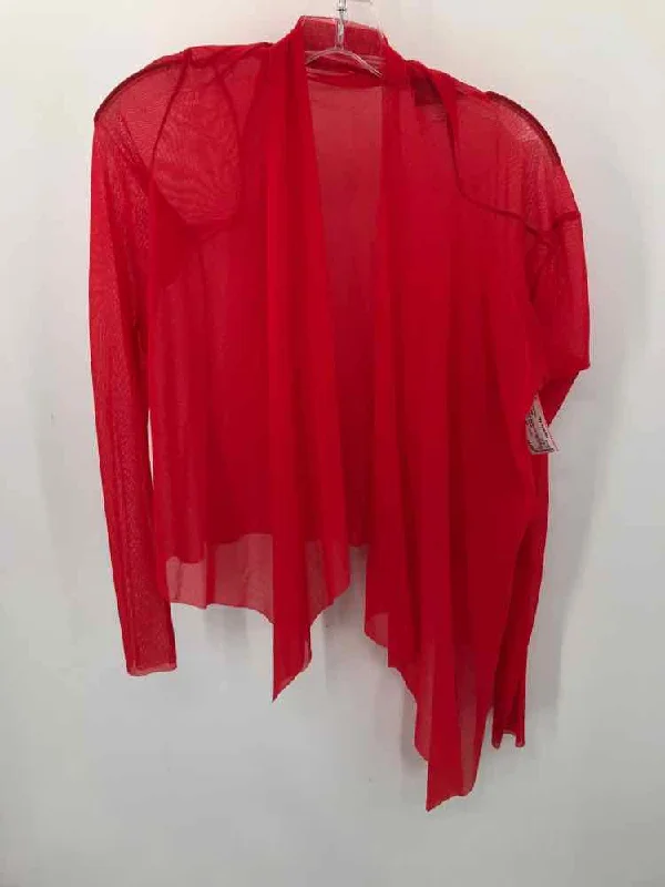 Pre-Owned Petit Pois Red Size One Size Shawl Sweater Stylish Fashionable Trendy