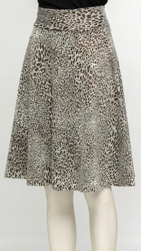 Circle Skirt Sweater Knit - Animal Print Graphic Sweater Embroidered Appliqued