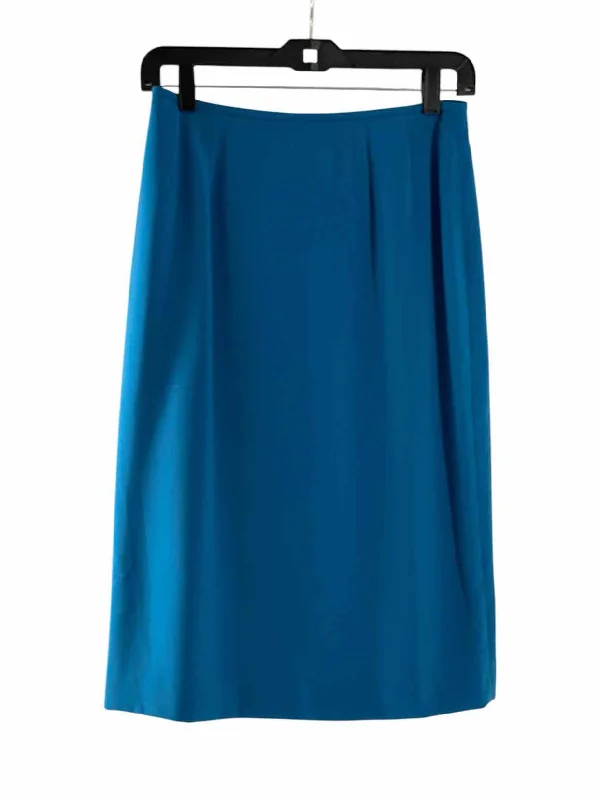 Kasper Size 4 Blue Skirt silk skirt smooth