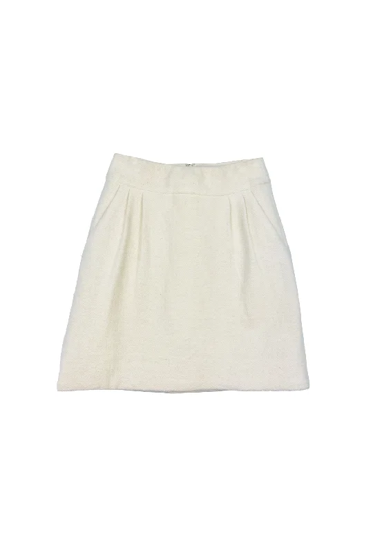 Maggie Mini Skirt - Oatmeal Wave denim skirt trendy
