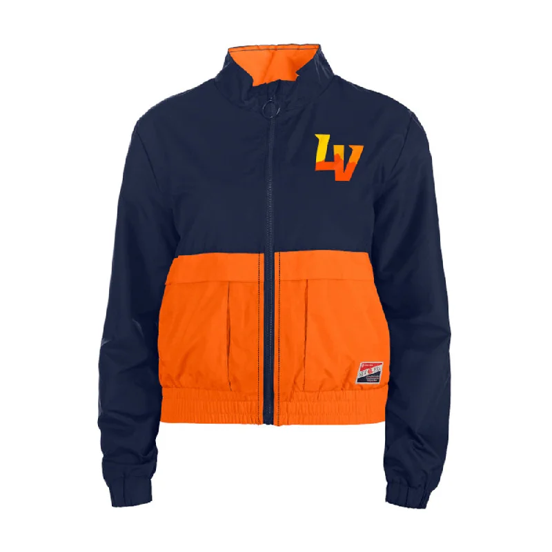 Women's Las Vegas Aviators New Era Left Chest LV/Aviators Back Navy/Orange Windbreaker Jacket Corduroy Jacket Velvet Jacket Brocade Jacket Women's Las Vegas Aviators New Era Left Chest LV/Aviators Back Navy/Orange Windbreaker Jacket Corduroy Jacket Velvet Jacket Brocade Jacket