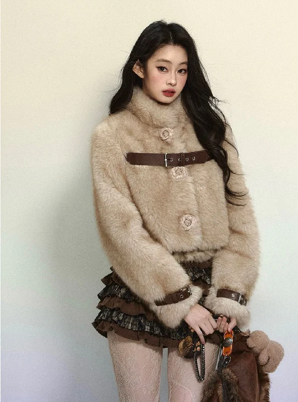 Environmentally Friendly Fur Short Jacket DIA0312 Oversized Jacket Tailored Jacket Straight Jacket Environmentally Friendly Fur Short Jacket DIA0312 Oversized Jacket Tailored Jacket Straight Jacket