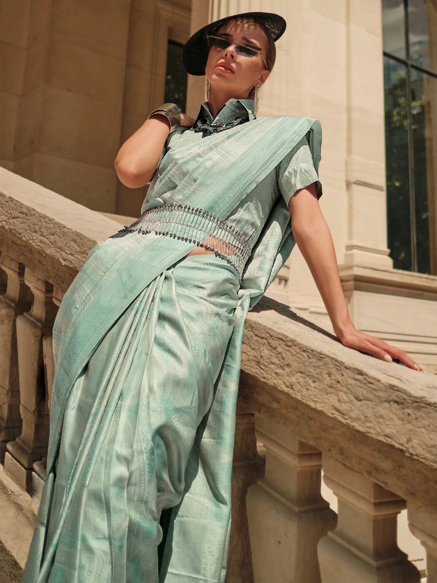 Saree Mall Women's Satin Sea Green Woven Design Designer Saree With Blouse Piece-KYHA336002 Playful Puff Blouse Saree Mall Women's Satin Sea Green Woven Design Designer Saree With Blouse Piece-KYHA336002 Playful Puff Blouse