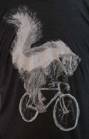 Skunk on a Bicycle Women's Shirt-- Houndstooth Herringbone Solid