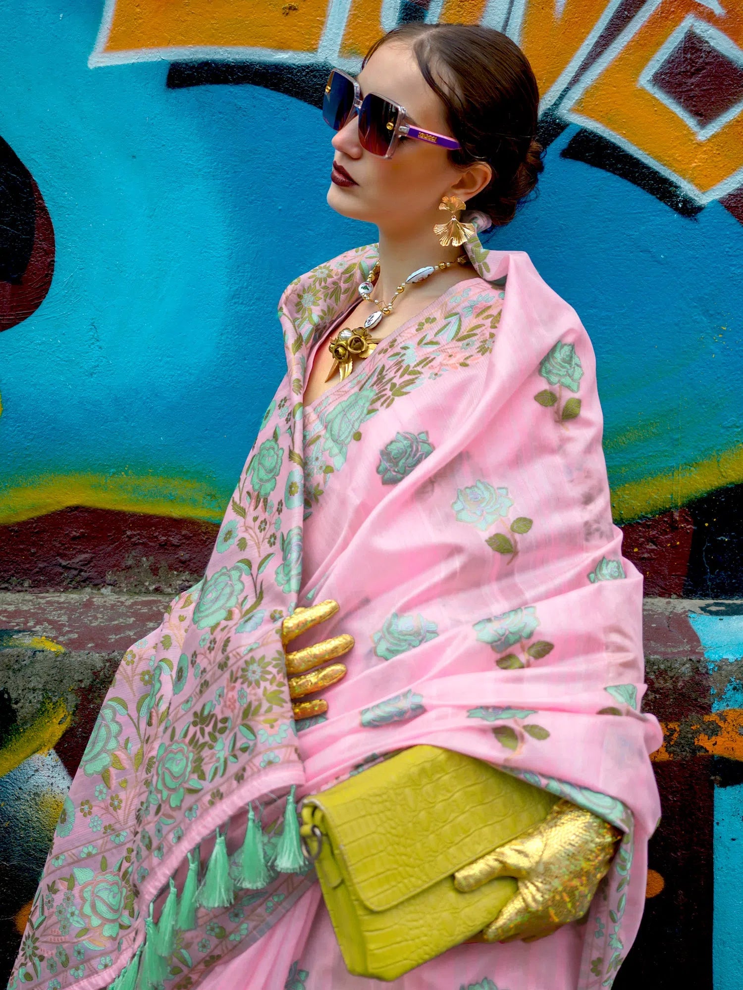Saree Mall Women's Cotton Blend Pink Woven Design Designer Saree With Blouse Piece-KRAFTI355003 Chic Square Blouse Saree Mall Women's Cotton Blend Pink Woven Design Designer Saree With Blouse Piece-KRAFTI355003 Chic Square Blouse