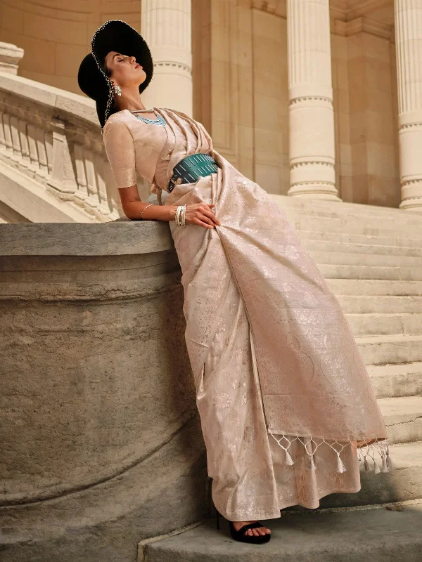Saree Mall Women's Blend Cream Woven Design Designer Saree With Blouse Piece-KASHA335004 Feminine Pastel Blouse Saree Mall Women's Blend Cream Woven Design Designer Saree With Blouse Piece-KASHA335004 Feminine Pastel Blouse