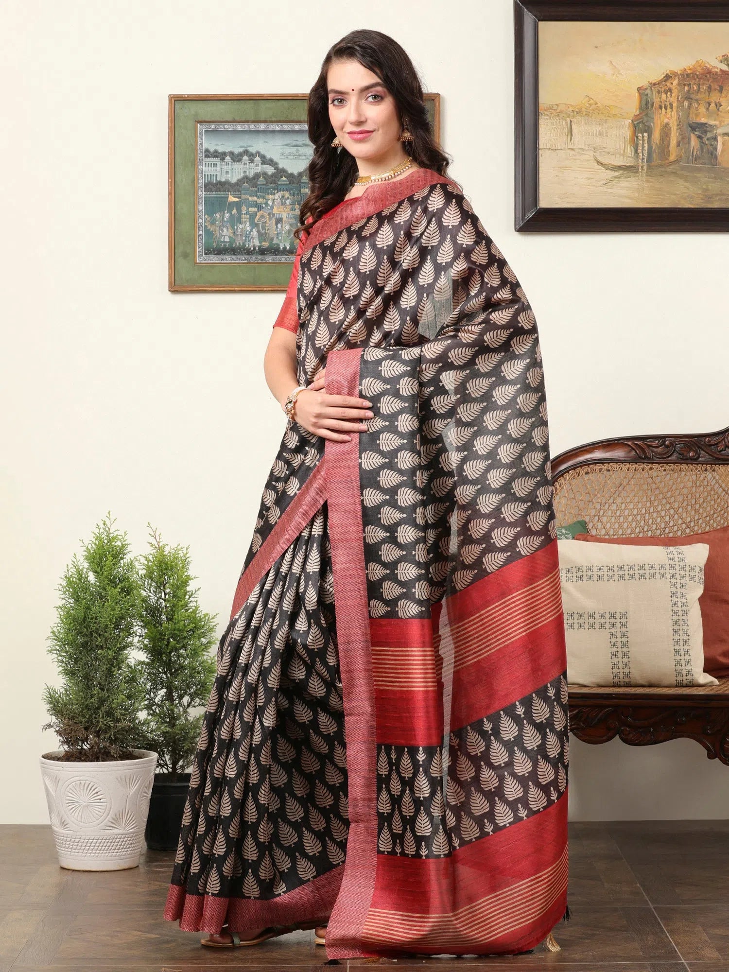 Saree Mall Women's Dola Black Printed Designer Saree With Blouse Piece-JANY2006 Sweetheart Neck Blouse Saree Mall Women's Dola Black Printed Designer Saree With Blouse Piece-JANY2006 Sweetheart Neck Blouse