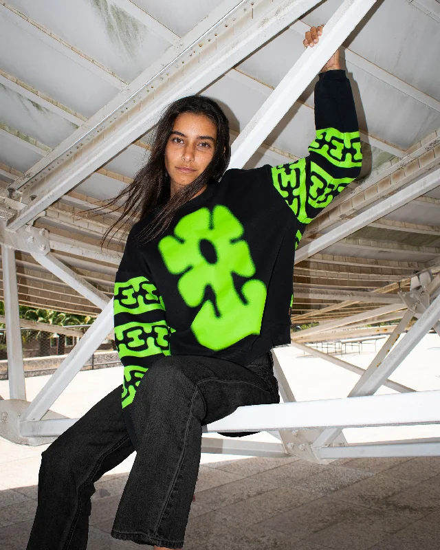 Zephyr Sweatshirt - Black Hoodie with Elastic Waist Stretchable Comfortable