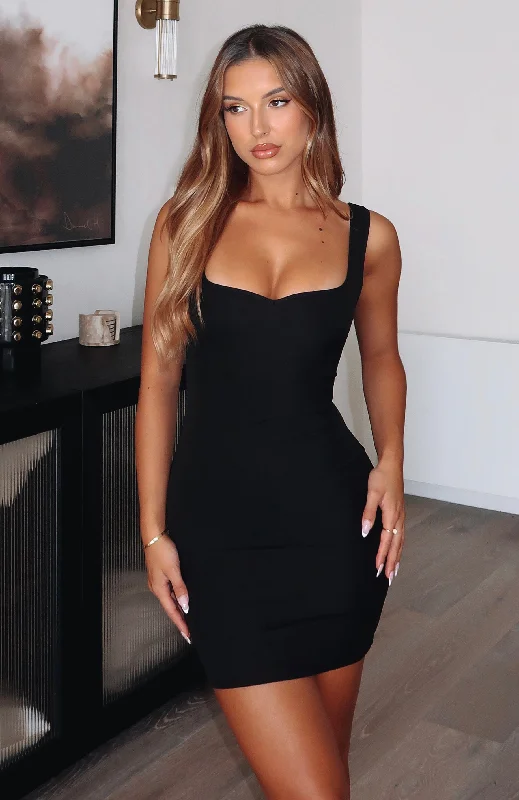 Made Me Shiver Mini Dress Black Stylish Short Sleeve Mini Dress
