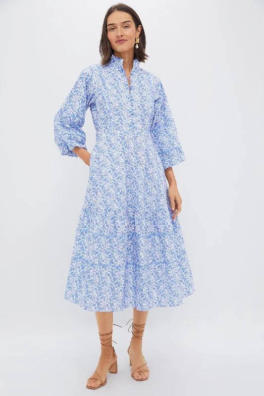Baby Blue Ditsy Floral Hillsborough Dress Tunics Cozy soft