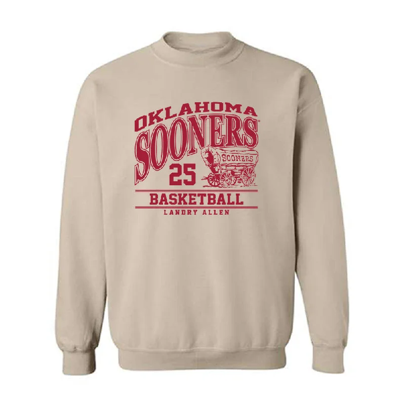 Oklahoma - NCAA Women's Basketball : Landry Allen - Classic Fashion Shersey Crewneck Sweatshirt Hoodie with Applique Textured Unique Oklahoma - NCAA Women's Basketball : Landry Allen - Classic Fashion Shersey Crewneck Sweatshirt Hoodie with Applique Textured Unique