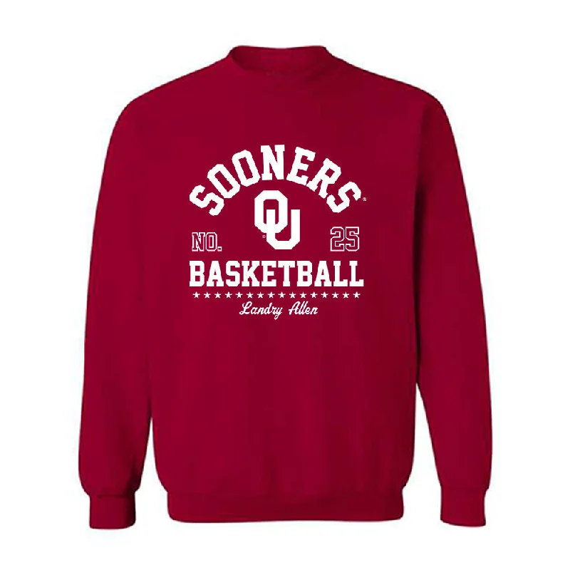Oklahoma - NCAA Women's Basketball : Landry Allen - Classic Fashion Shersey Crewneck Sweatshirt Hoodie with Typography Text Message Oklahoma - NCAA Women's Basketball : Landry Allen - Classic Fashion Shersey Crewneck Sweatshirt Hoodie with Typography Text Message