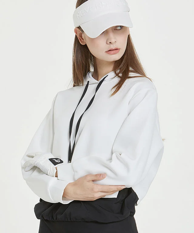 [FINAL DEAL] Banev Hoodie Jersey Windbreaker - Off White Hoodie with Hem Lace Feminine Delicate