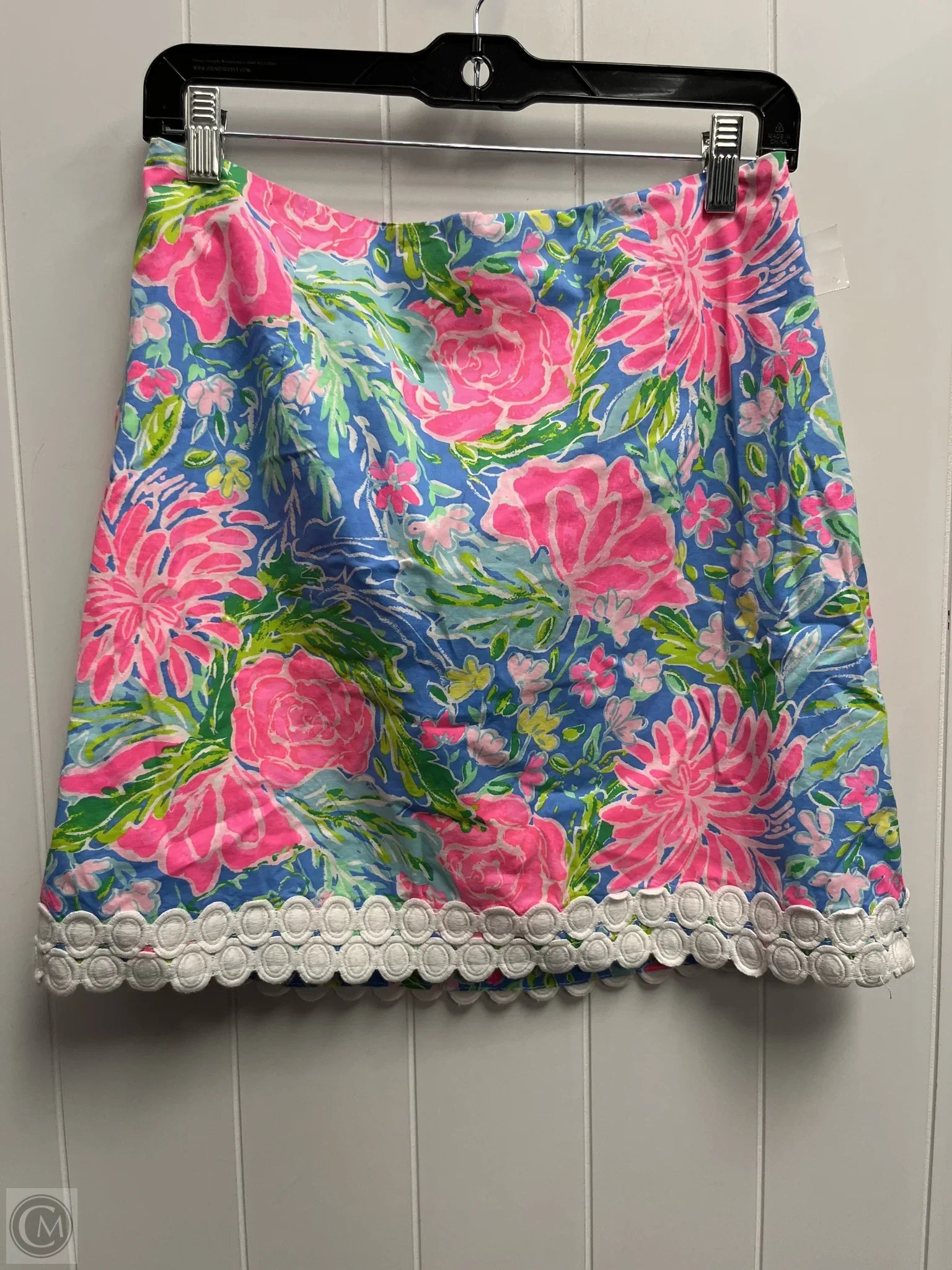 Skirt Designer By Lilly Pulitzer In Blue & Pink, Size: 10 leather skirt refined