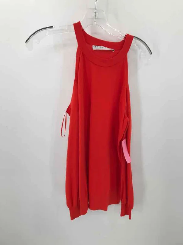 Pre-Owned Trina Turk Orange Size Small Sweater Nylon Fabric Polyester Fabric Spandex Fabric