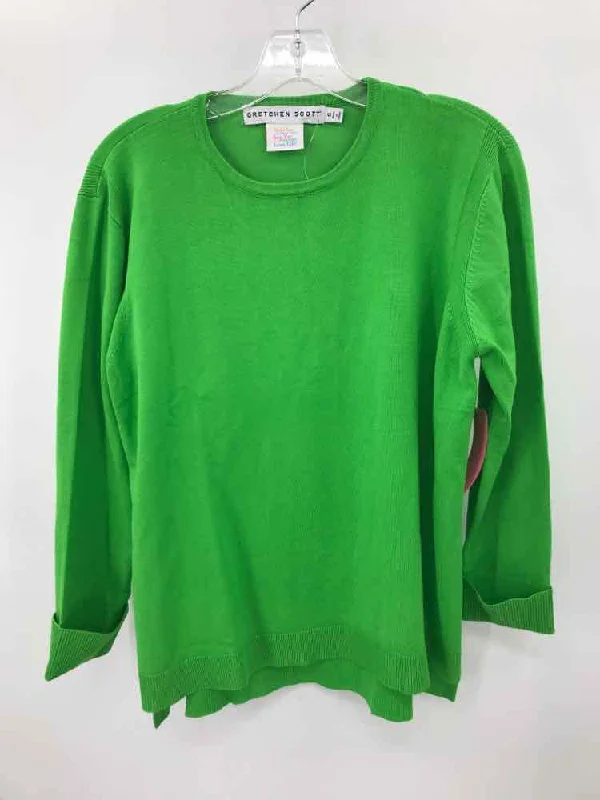 Pre-Owned Gretchen Scott Green Size Small Sweater Striped Floral Plaid