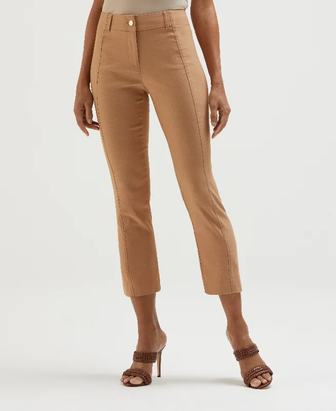 Satin Luxe Straight Leg Crop Pant Comfortable Wide-Leg Pants