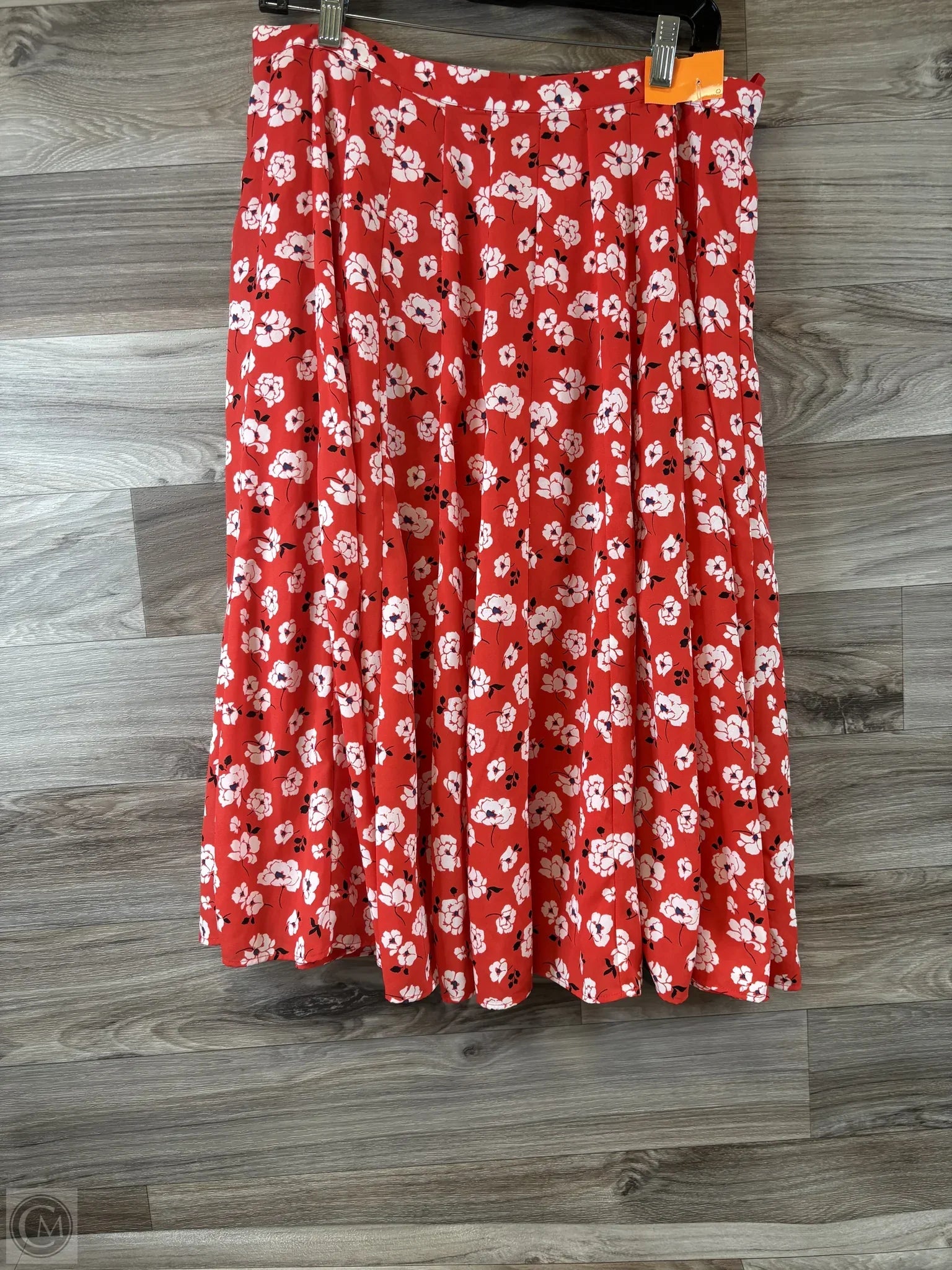 Skirt Designer By Karl Lagerfeld In Red & White, Size: 10 denim skirt trendy