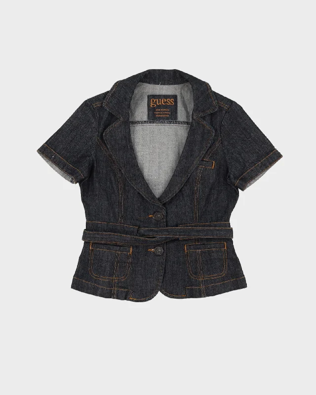 Y2K Guess Denim Short Sleeve Jacket - XS / S Denim Jacket Leather Jacket Suede Jacket Y2K Guess Denim Short Sleeve Jacket - XS / S Denim Jacket Leather Jacket Suede Jacket