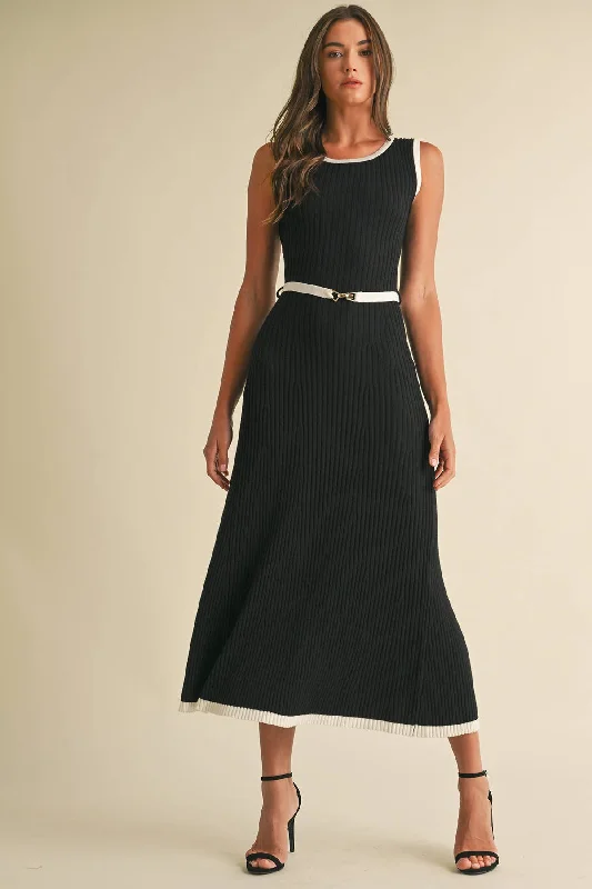 Sleeveless Sweater Midi Dress Open Front Closed Front Wrap Front