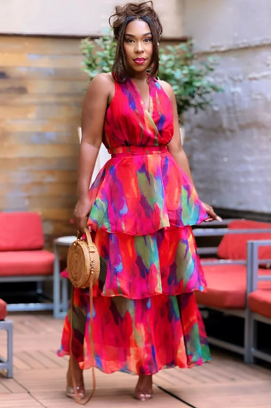 Lynae Lux Crop And Ruffle Skirt Set-Red silk skirt lustrous