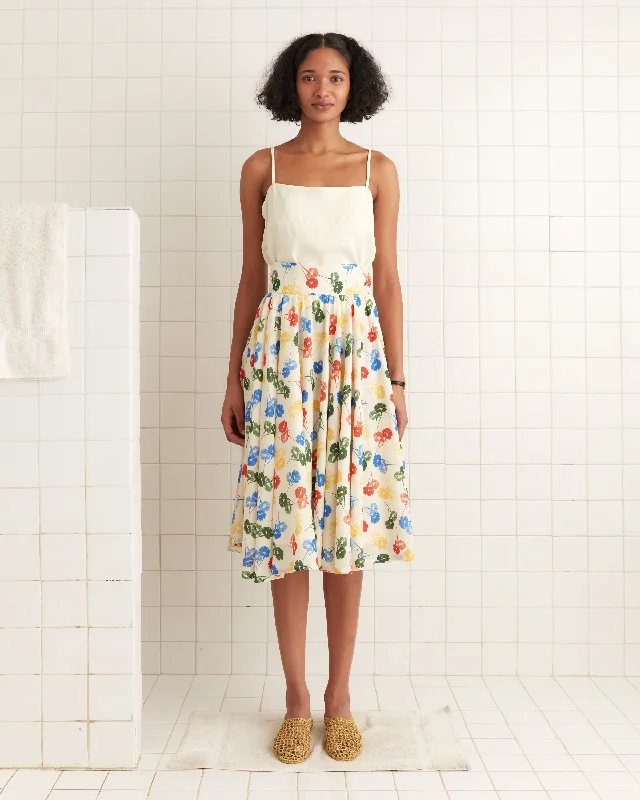Flower Stamp Skirt corduroy skirt textured