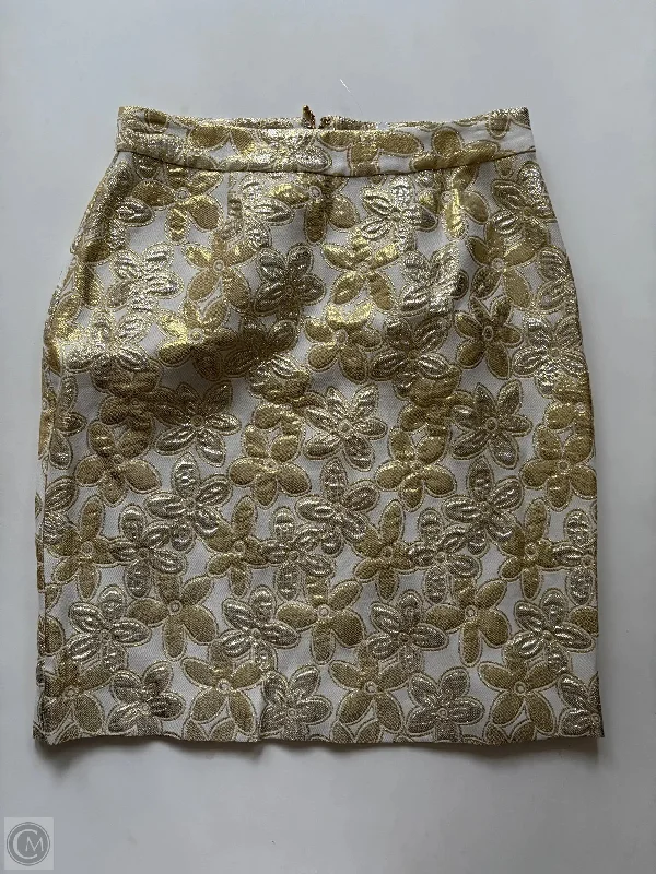 Skirt Designer By Kate Spade In Gold, Size: 4 velvet skirt rich