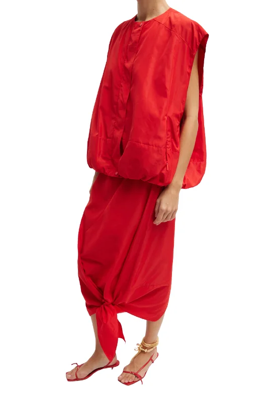 Italian Sporty Nylon Tie Skirt cashmere skirt fine