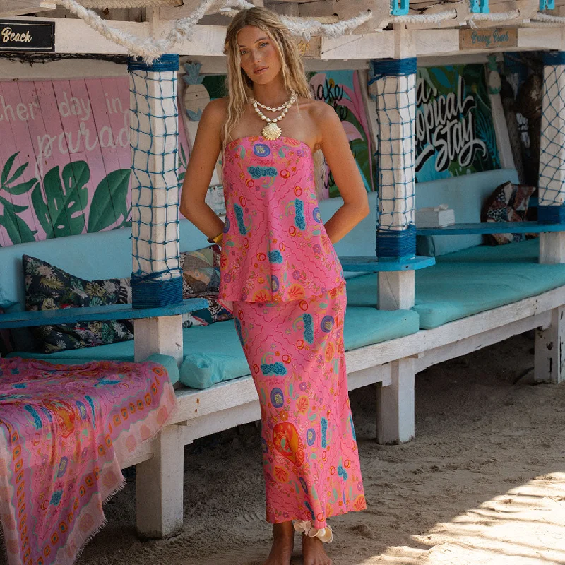 Aquarius Bias Maxi Skirt linen skirt airy