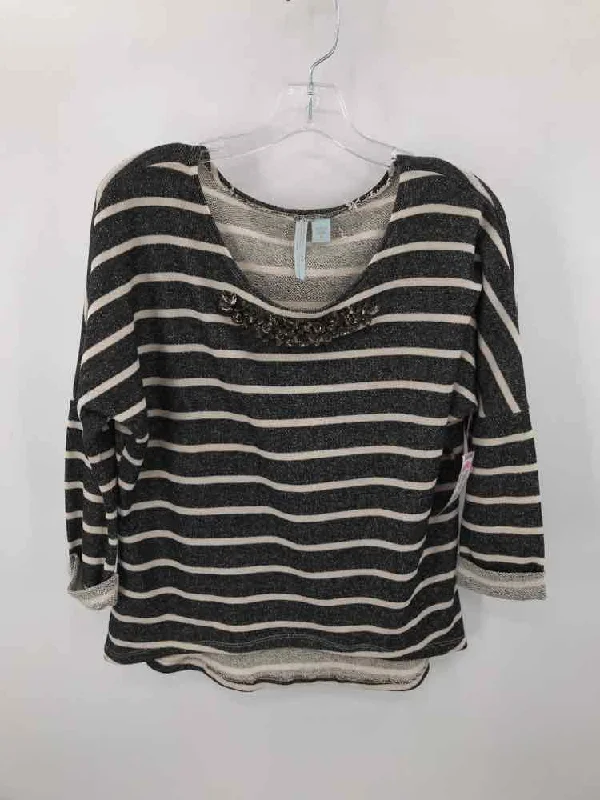 Pre-Owned Rebel SKy Black Size Small Embellished Sweater Jersey Fabric Tulle Fabric Batik Fabric