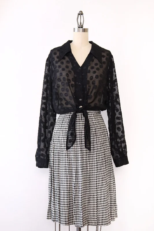 Checkered Pleat Skirt XS tiered skirt playful
